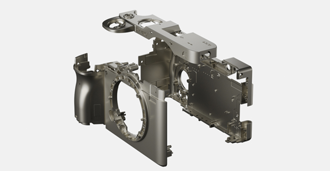 Abbildung der Explosionszeichnung der Rahmenteile aus Magnesiumlegierung